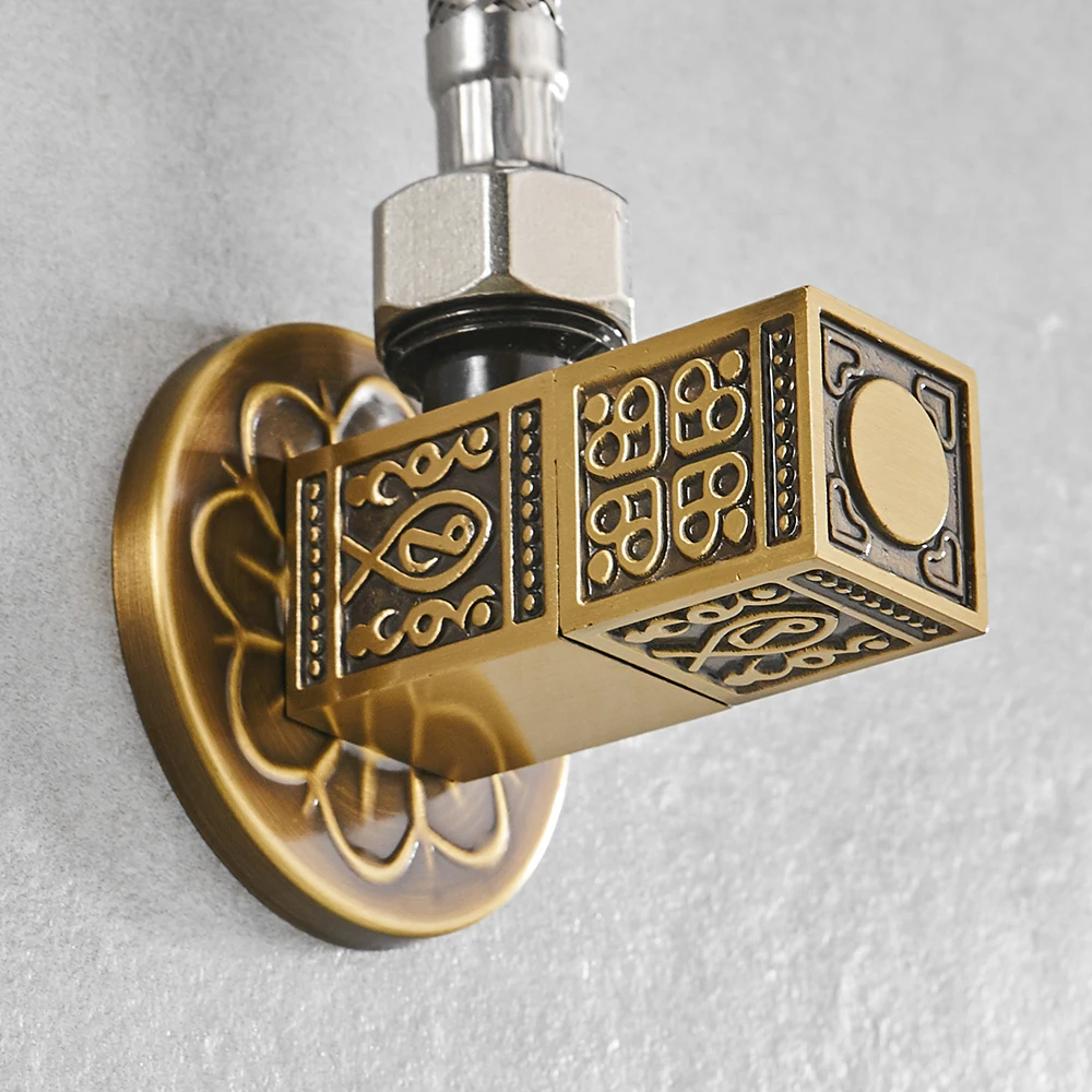 

Antique Carved Brass Bathroom Accessories 1/2 Toilet Filling Valve Luxury for Tap / Sink / Basin / Water Heater Angle Valve0317F