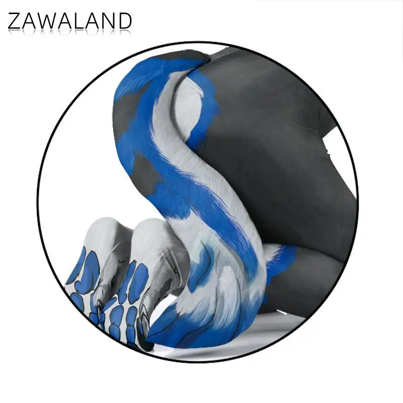 Cosplay Costume Zawaland Wolf Petsuit Men Animal Cosplay Costume Fancy Carnival Zentai Bodysuit with Tail Crotch Zipper Jumpsuit Holiday Clothes cosplay costume