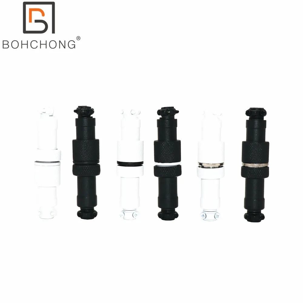 Black White GX12 Aviator With Black White Silver Ring Socket Docking 4 Core 4Pin for Mechanical Keyboard Coiled USB Type C Cable
