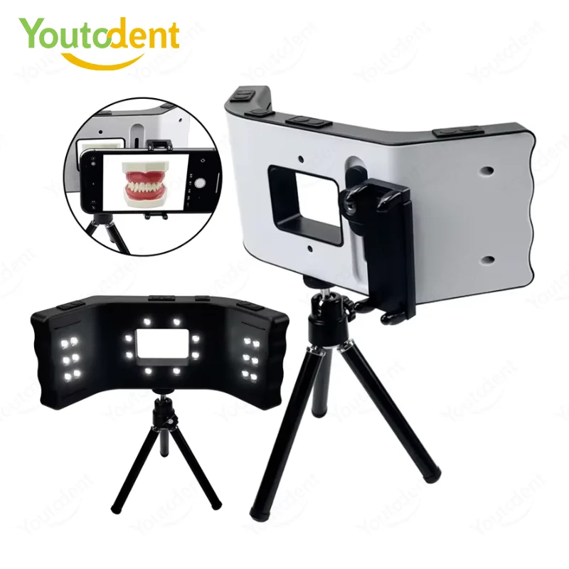 Equipo de Fotografía Dental, Lámpara LED para Relleno Oral, Luz de Flash para Ortodoncia con Soporte para Fotografías Dentales, Luz Intraoral