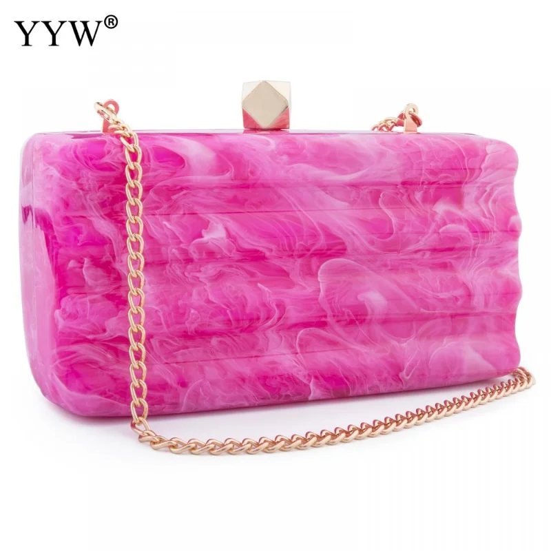 

Women Acrylic Box Evening Clutch Bags Designer Handbags For Wedding Party Luxury Pearl Ivory Black Pink Purses High Quality