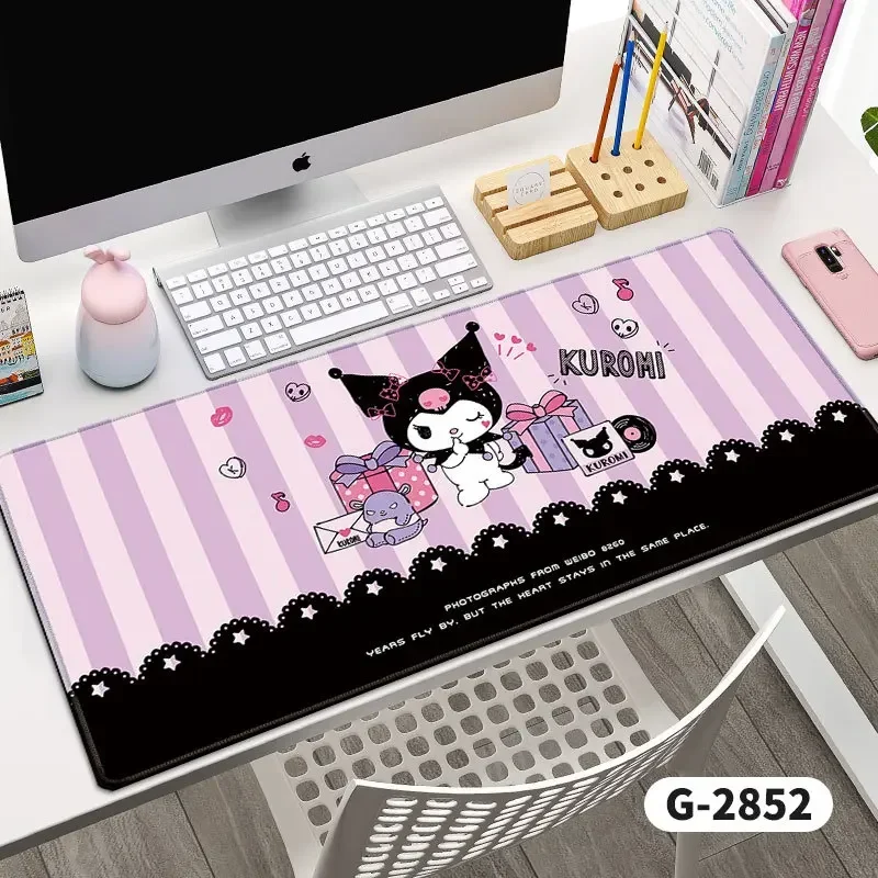 Anime Mouse Pad Kuromie Mouse Pad Sanrio Cute Anime Cartoon Pink Melody Large Gamer Accessories 900X400MM Mat