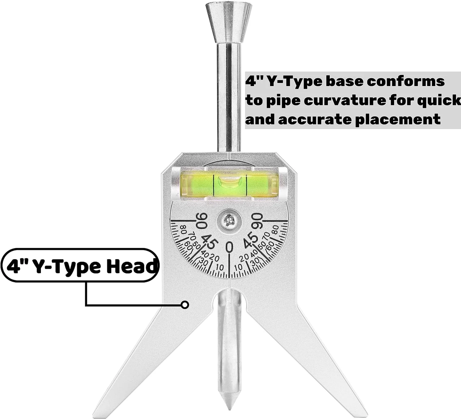 Manual Tube Marker Centering Tool Safety Pipe Center Finder Y-Type 4 Inch Safety Pipe Marker Centering Head Tool