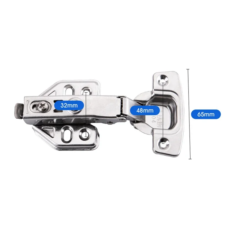 4 Pieces Cabinet Hinges 304 Stainless Steel Hydraulic Furniture Door Hinge Copper Core with Damper Buffer Soft Closing Opening