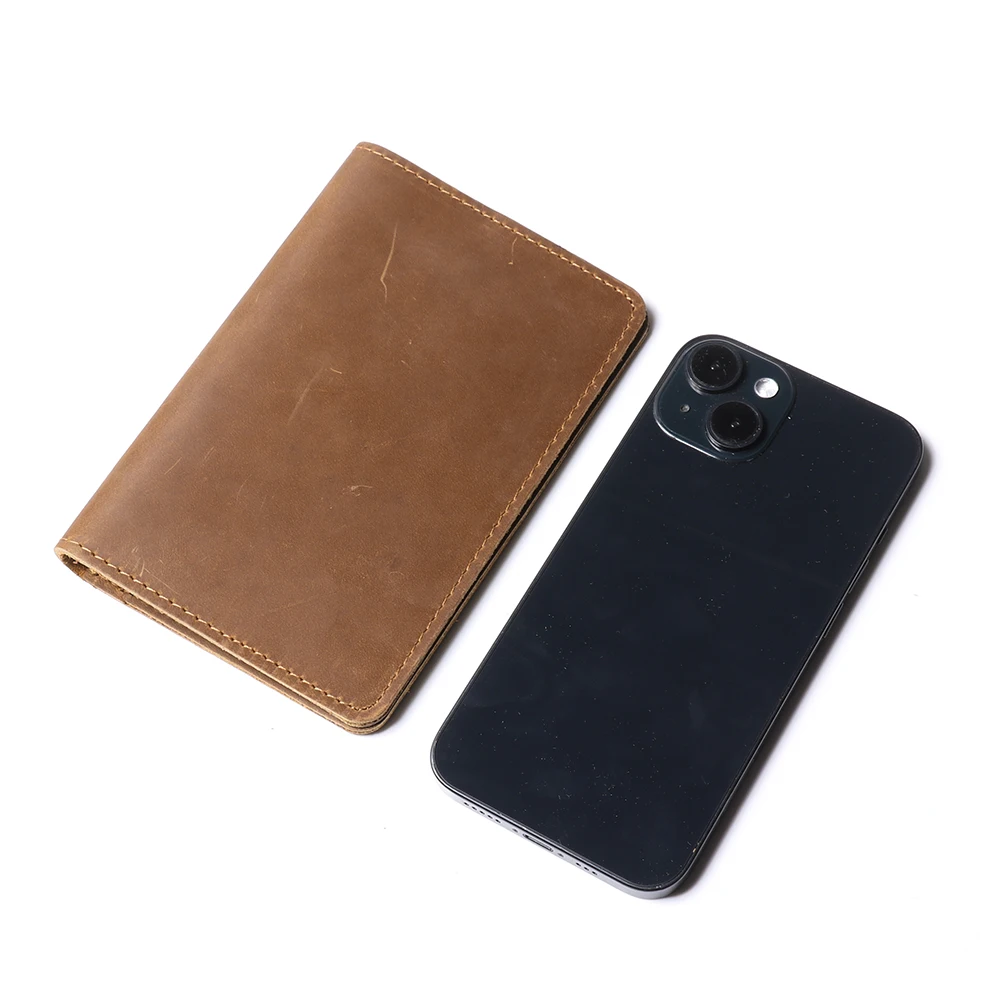 ROOG Men's Cowhide Document Package Crazy Horse Leather Passport Baotou Layer Cattle Pickup Bag Card Holder card holder
