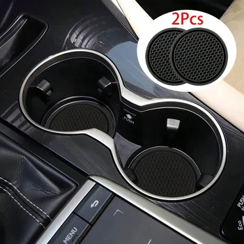 2pcs Black Car Auto Cup Holder Anti Slip Insert Coasters Pads Interior Accessories Universal Fits Perfectly For Most Cups 1