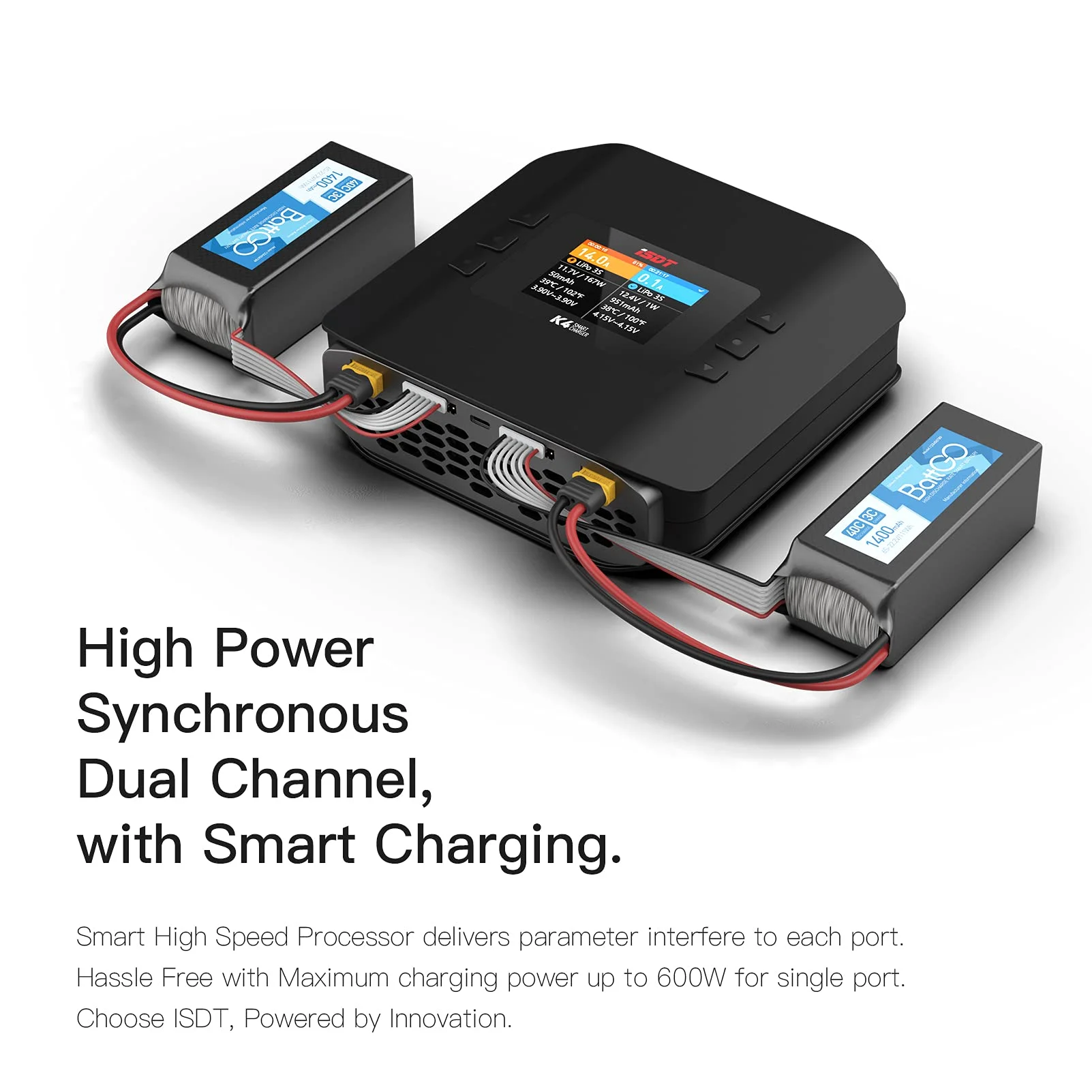 ISDT K4 Dual Channel Lipo Battery Balancer AC 400W DC 600W 20A 1~8s RC Charger