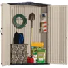 Large Vertical Resin Outdoor Storage Shed With Floor (6.2 x 4.6 Ft), Weather Resistant, Beige/Brown, Organization for Home 5