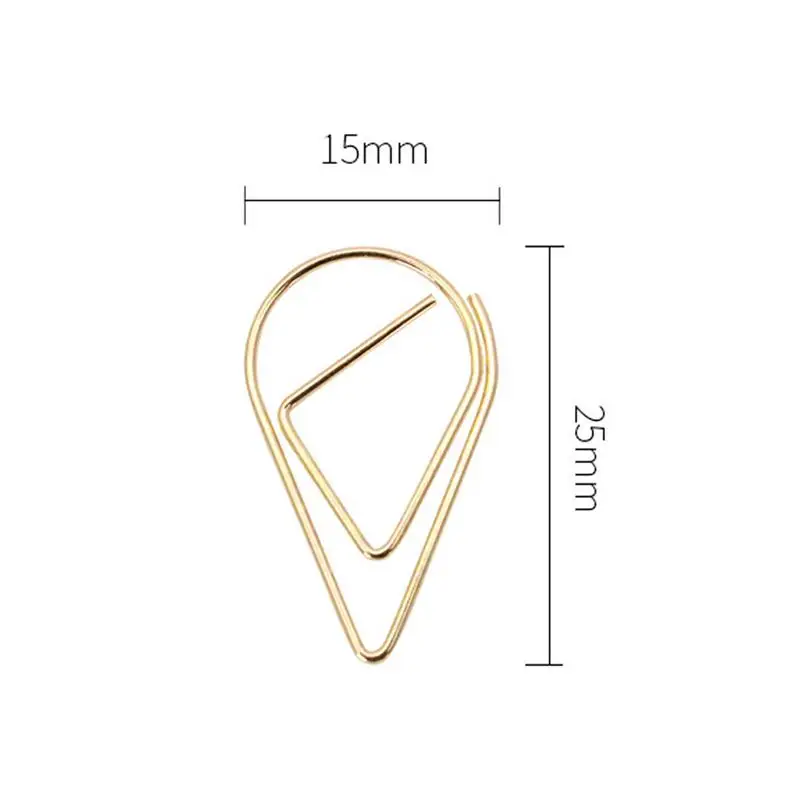 Office Paperclips 100pcs Drop Shaped File Paper Clips Document Wedding Invitation Clip