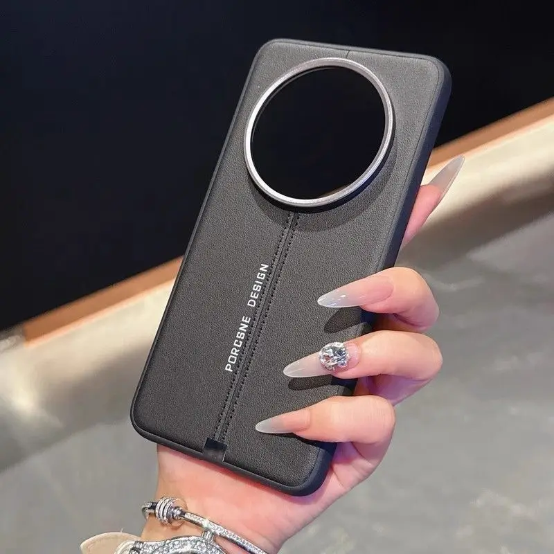 Luxury PU Leather Magnetic Wireless Charging Protective Back Cover Case