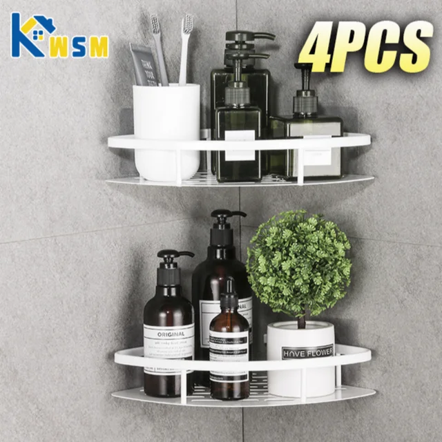 ชั้นวางของในห้องน้ำแบบไม่เจาะชั้นวางเข้ามุมชั้นวางฝักบัวอุปกรณ์ในห้องน้ำที่เก็บเครื่องเทศในห้องครัว 1