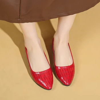 الربيع / الخريف أشار تو مثير مريحة عدم الانزلاق المرأة أحذية المشي المألوف جديد أنيق أحذية العمل خفيفة الوزن 4