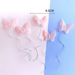 Rainbow Butterfly Cake Toppers - Happy Birthday & Baby Shower Party Decorations (5pcs Pink Butterfly)