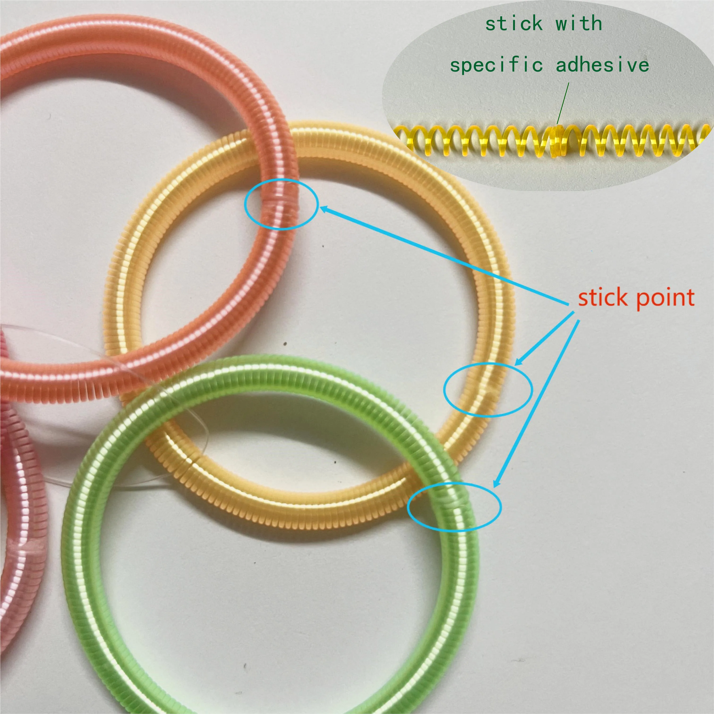 6/12pcs Plastic Pearlescent Colorful folding Spiral Coil for DIY Bracelet or Accessories