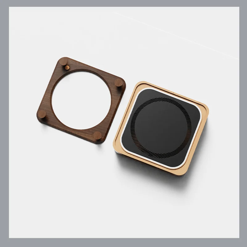 For Mac Mini M4 walnut Chassis Solid Wooden Vertical Computer Case Protective Dust Bracket Handcrafted Walnut Computer Chassis