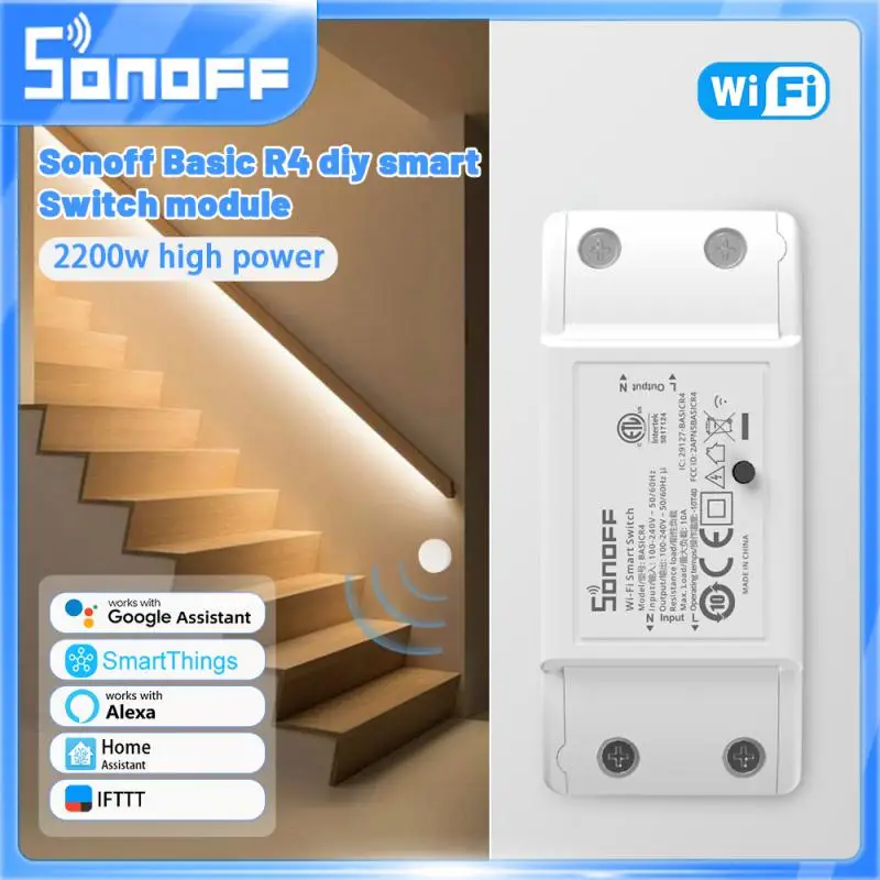 Smart Switch SONOFF Basic R4 WiFi DIY Remote Controller Smart Home eWeLink APP Control Work with Alexa Google Home