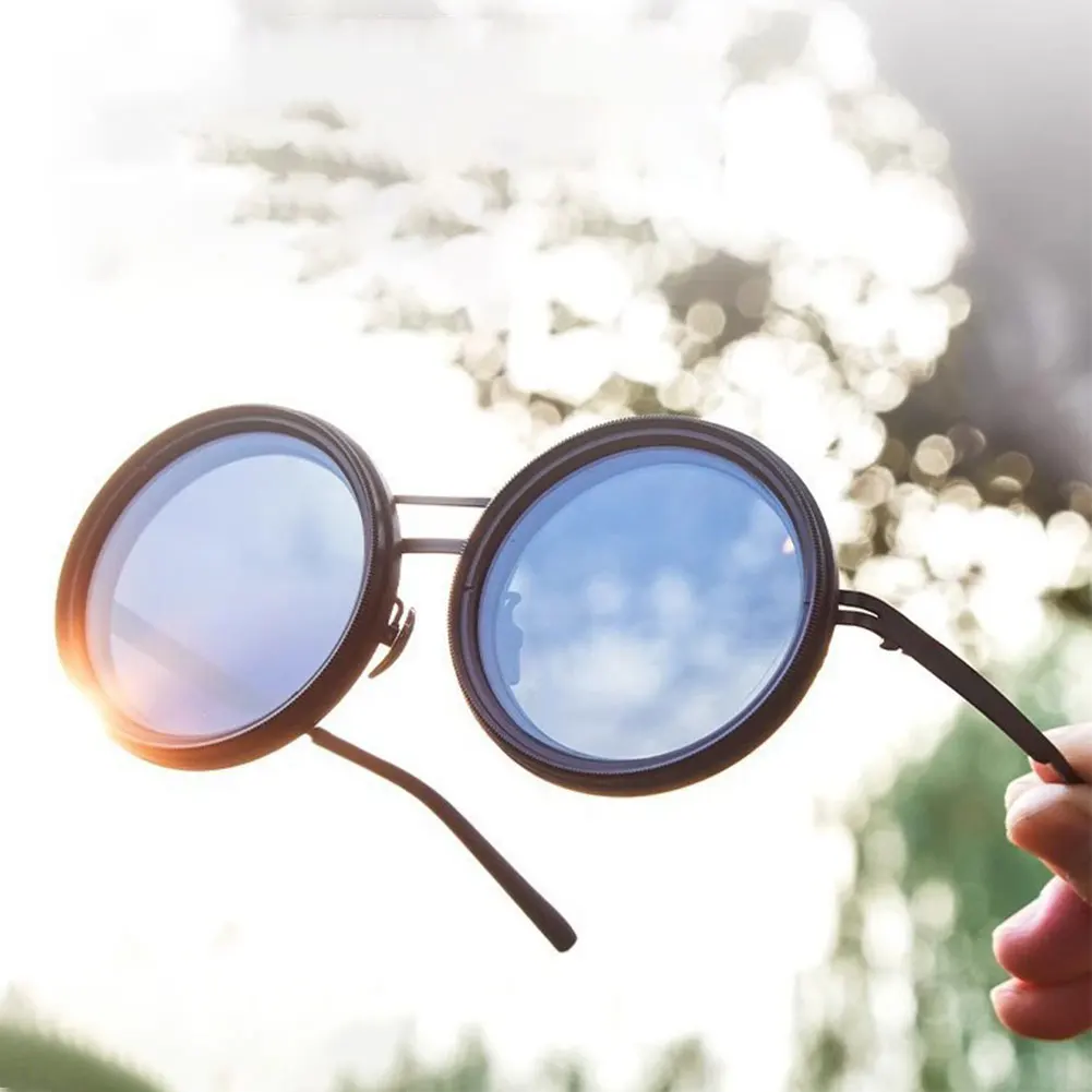 Adjustable 1-9 Sunglasses with ND Filter Lenses Fishing Rounded Polarized Glasses Fishing Filter Glasses for Men Driving Fishing