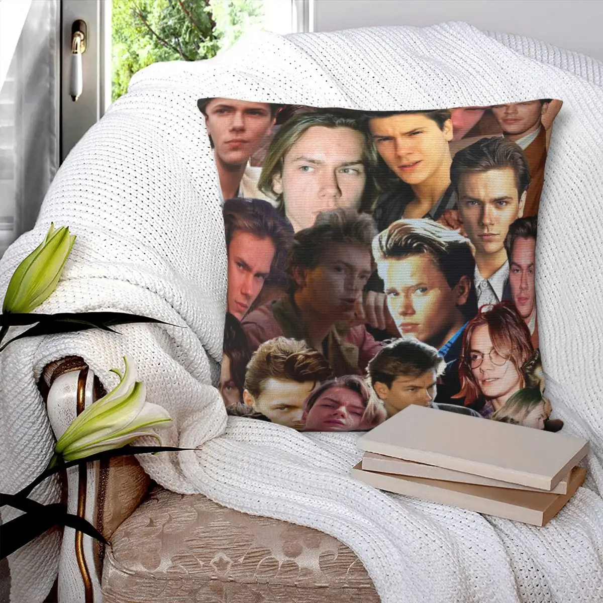 

River Phoenix Photo Collage Pillowcase Printed Cushion Cover Sofa Waist Pillow Pillow Cover