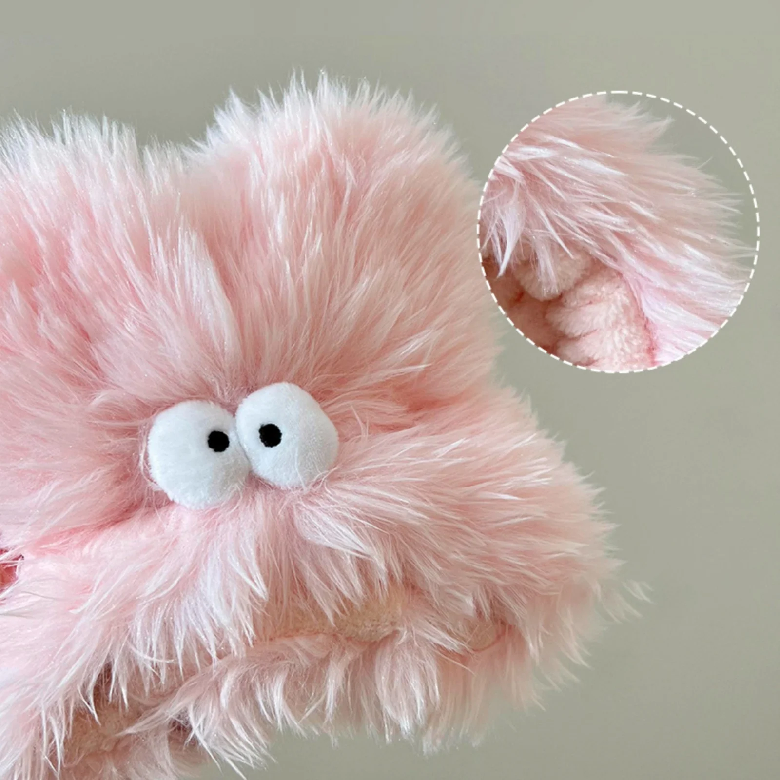 1PC White Pink Fuzzy Headbands, Cute Monster Decor Hair Accessories, Stylish Daily Hair Decor, Trendy Women's Hair Ornaments