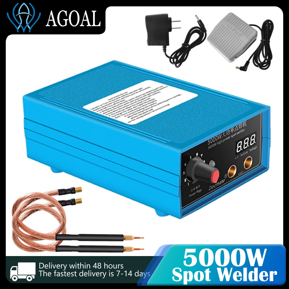 

AGOAL High Power 5000W Spot Welding Handheld Machine Portable 0-800A Current Adjustable Welders for 18650 Battery