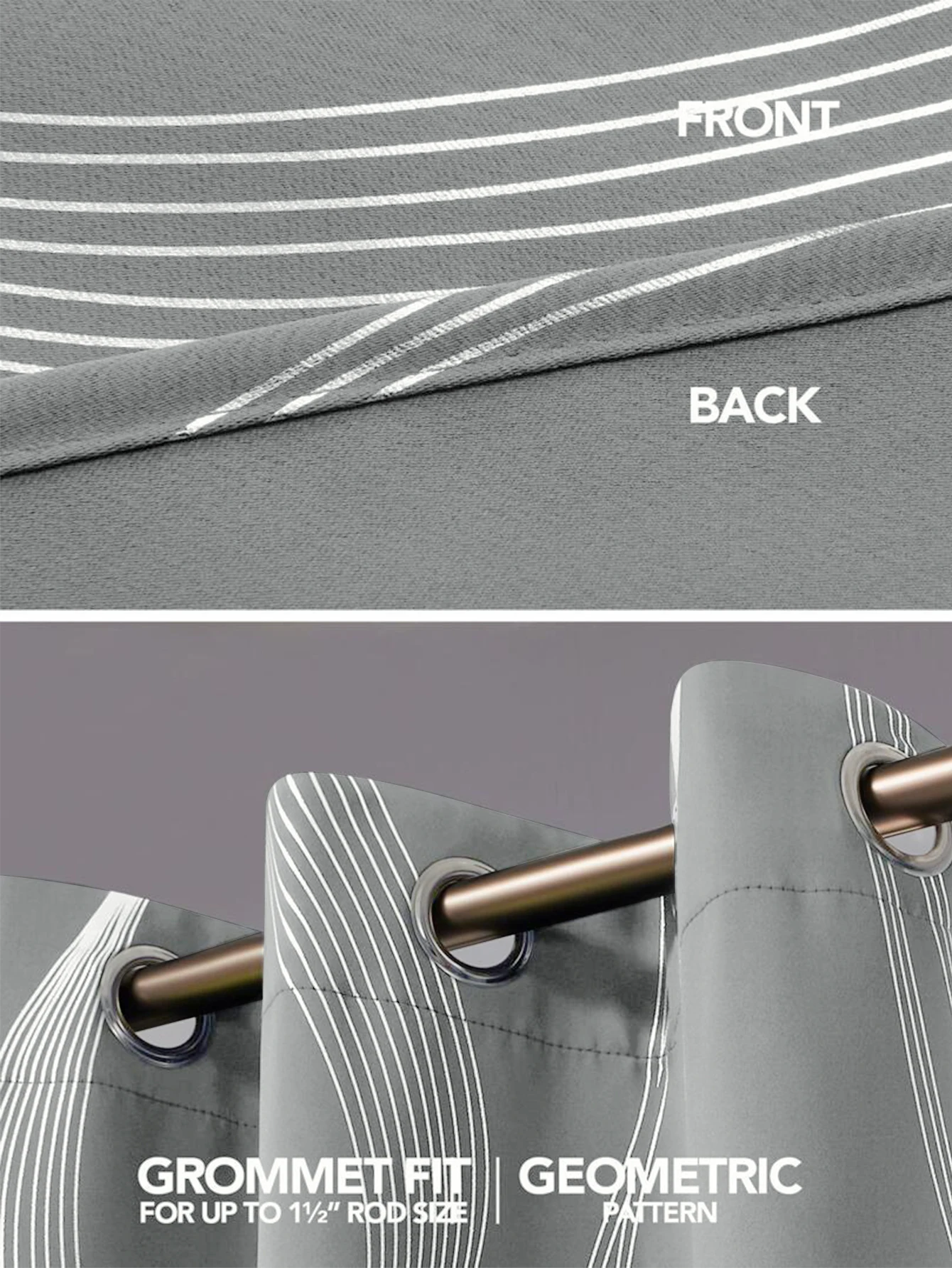 High Precision Blackout Curtains - Silver Embossed Wave Pattern for Light Blocking and Heat Retention