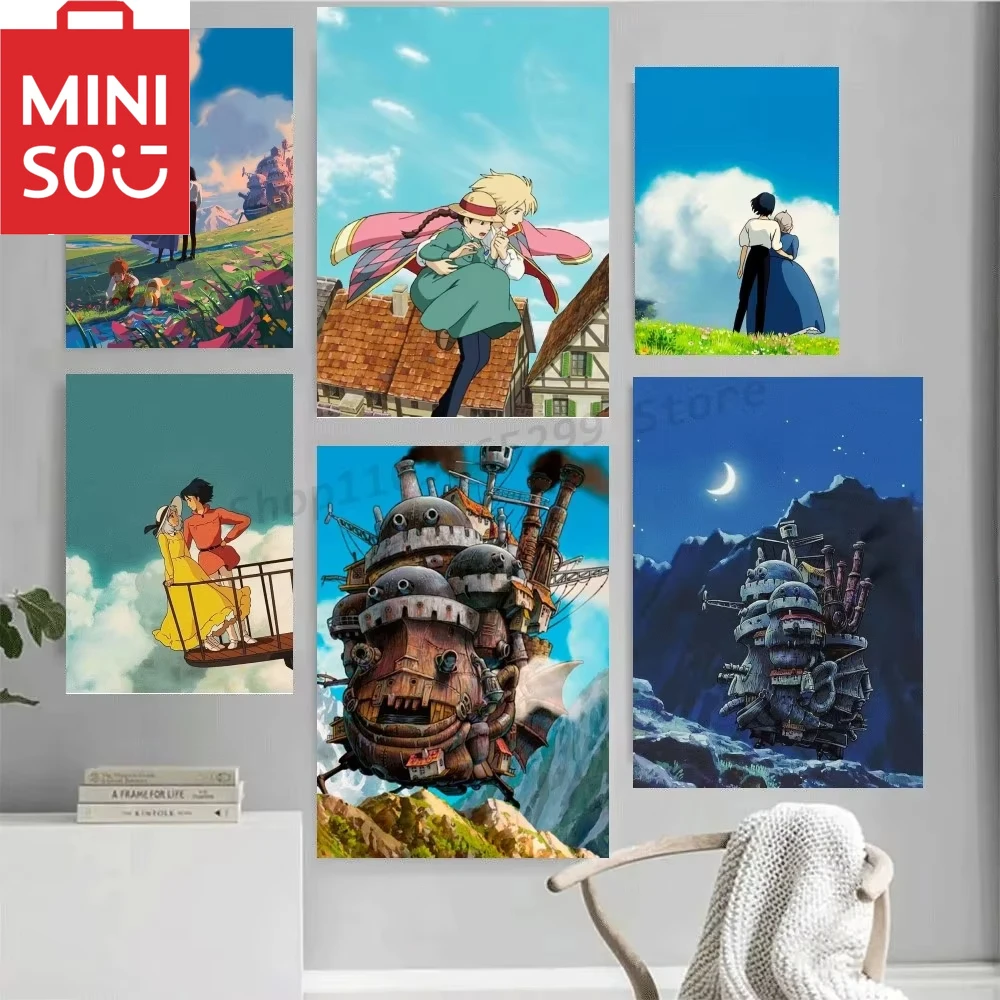 MINISO Oil Painting By Number Howl's Moving Castle Anime Home Decoration Painting Wall Bedroom Room Decor Gift Frameelss