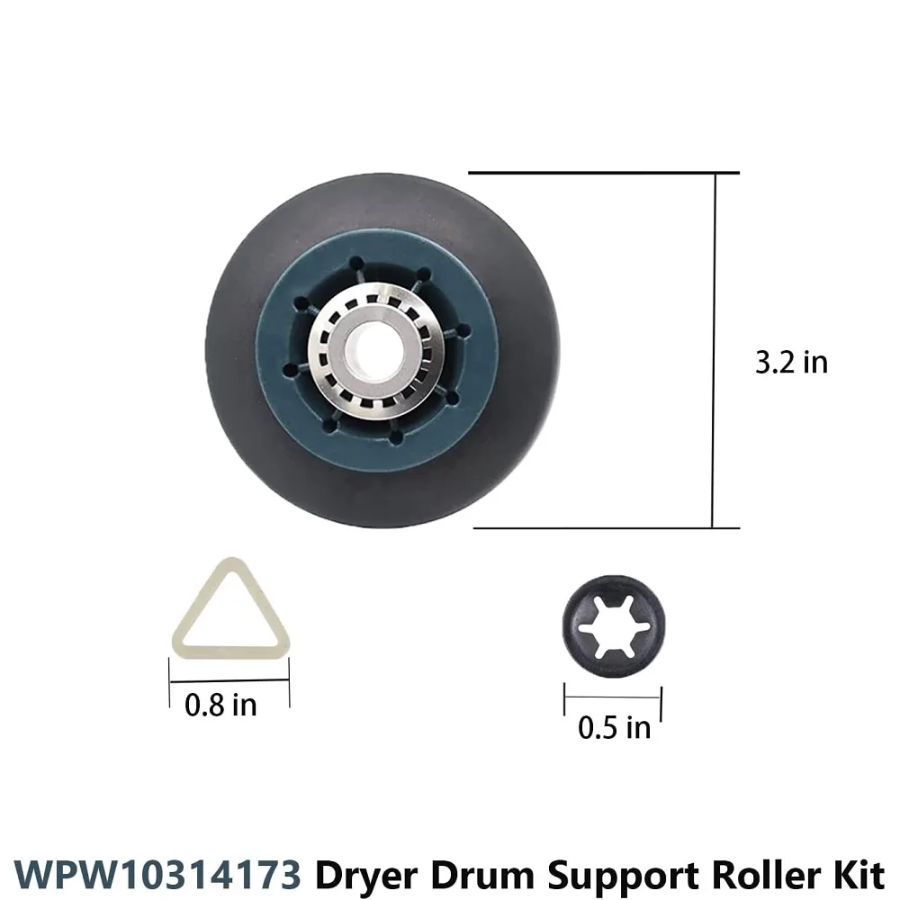 WPW10314173 W10314171 Dryer Drum Support Roller For Whirlpool, Kenmore & Maytag 8536973 8536974 W10314171 PS11752609 PACK OF 4