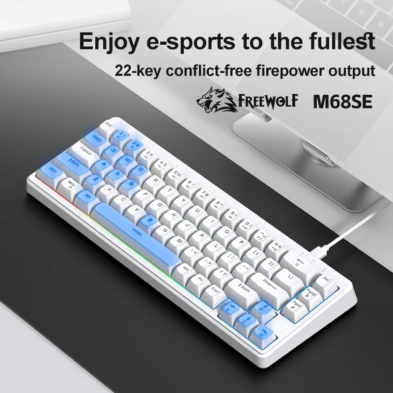 Wired Keyboard 60% Mini Portable RGB for Office Gaming