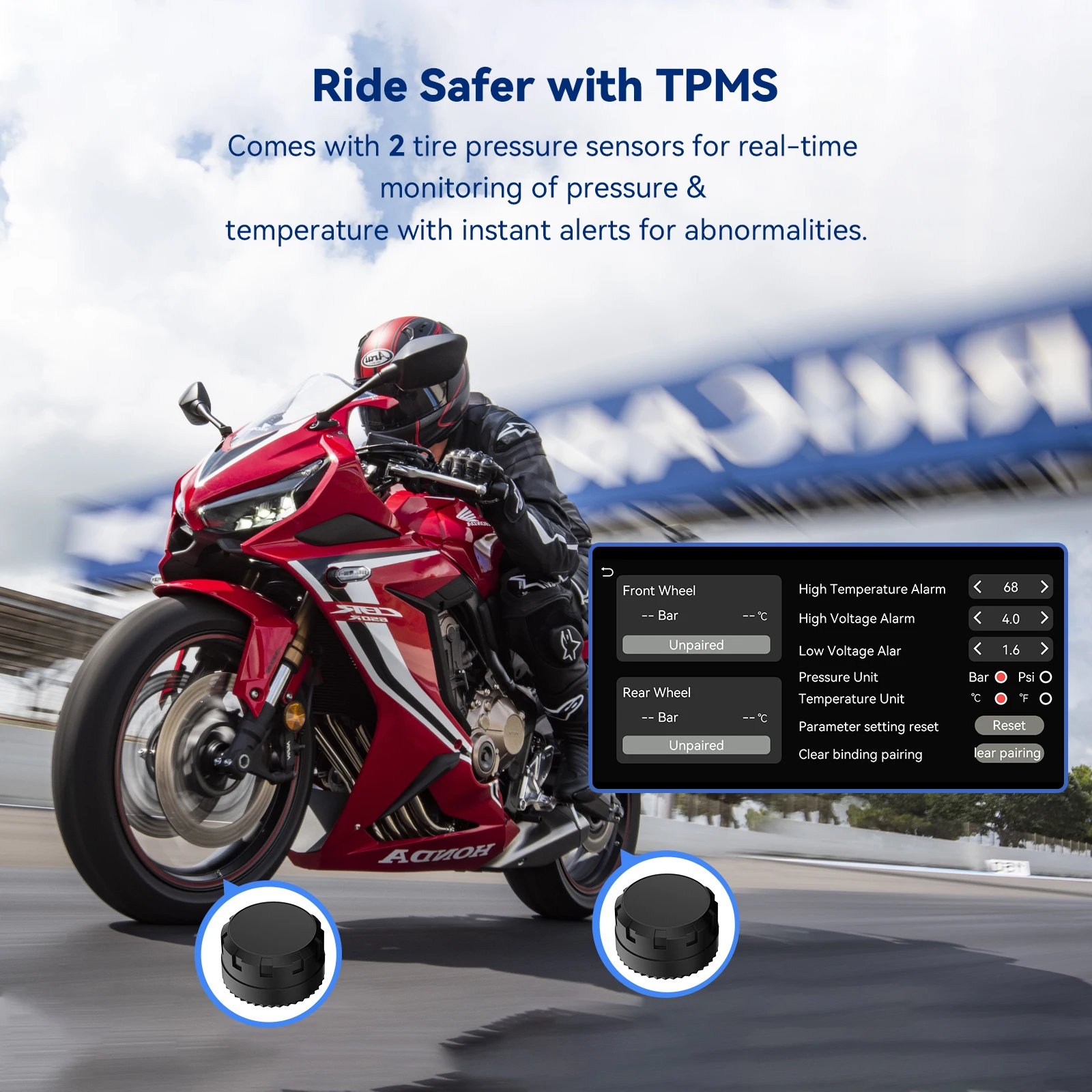 Spedal CL871P- 6.25" Motorcycle CarPlay ＆ Android Auto Screen Quick-Release Anti-Theft Mount +TPMS & Full Body Waterproof, GPS