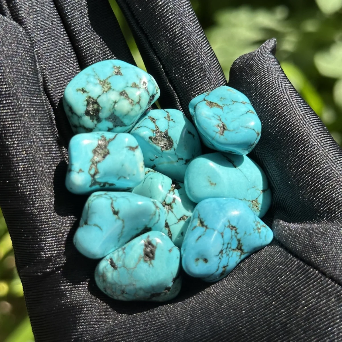 Piedras turquesas vibrantes de 50/100g, azul-verde con venas