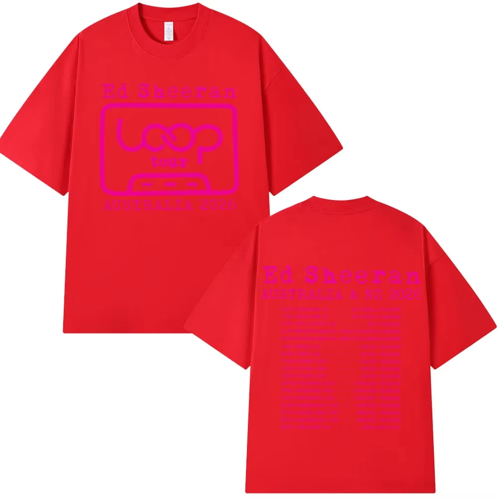 Ed Sheeran Loop Tour Australia New Zealand 2026 Tour Merch T-shirt Men Women's Fashion Hip Hop Cozy Oversized T Shirt Fans Gifts