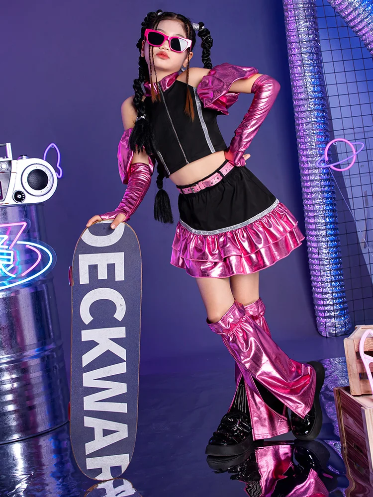 

Модельные костюмы для маленьких девочек, модные детские костюмы для выступлений, Набор детских джазовых танцевальных костюмов