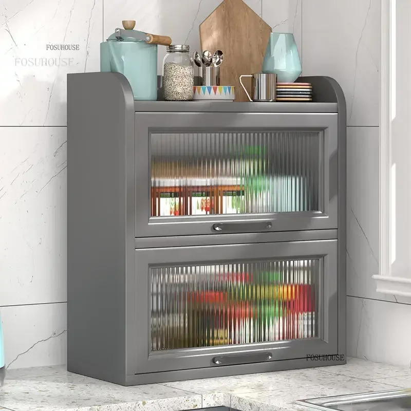 Condiment Kitchen Cabinet for Home Furniture Table Top Shelf Simple Seasoning Cabinet Multi-layer Storage with Flip Door