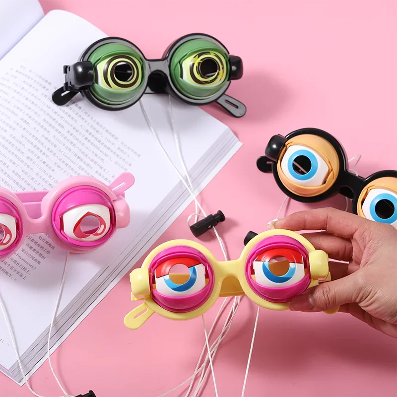 Funny Glasses Party Eyewear Props for Adult Kids Crazy Blink Big Frog Eye Plastic Toy Accessories for Christmas Halloween Gifts, party eyewear props