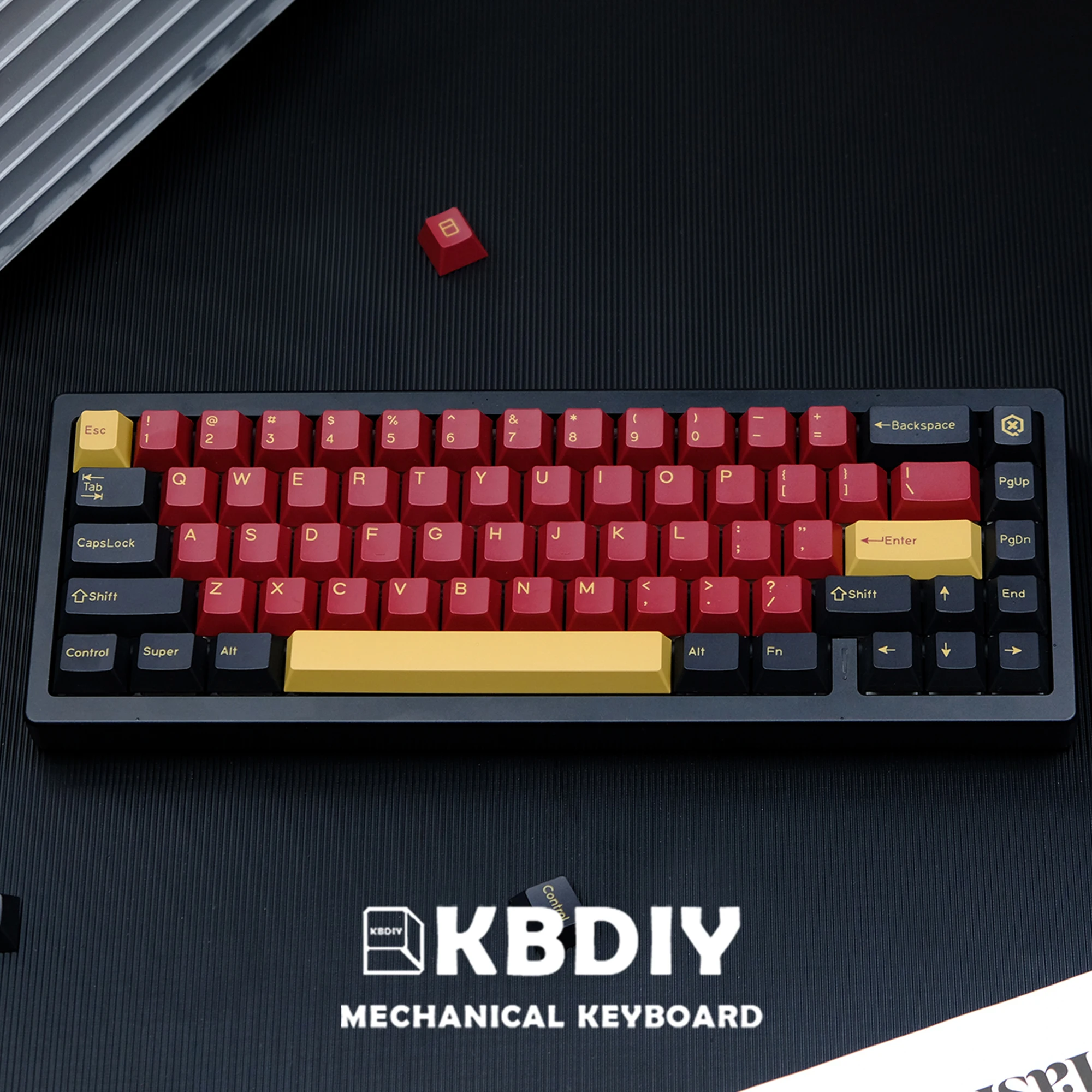 Kbdiy-keycaps Pbt Personalizados para Teclado Mecânico Perfil Cereja Gmk Keycap Samurai Vermelho Iso Keys Cap mx Switches 171 Teclas por Conjunto - Imagem 6