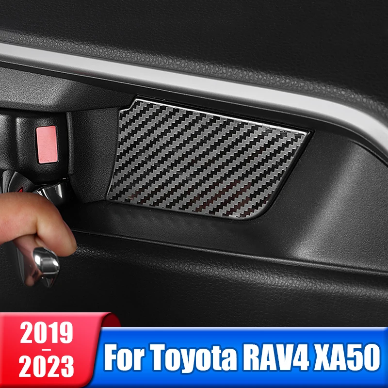 

Car Inner Door Handle Bowl Frame Cover Trim Stickers For Toyota RAV4 2019 2020 2021 2022 2023 RAV 4 XA50 Hybrid Accessories
