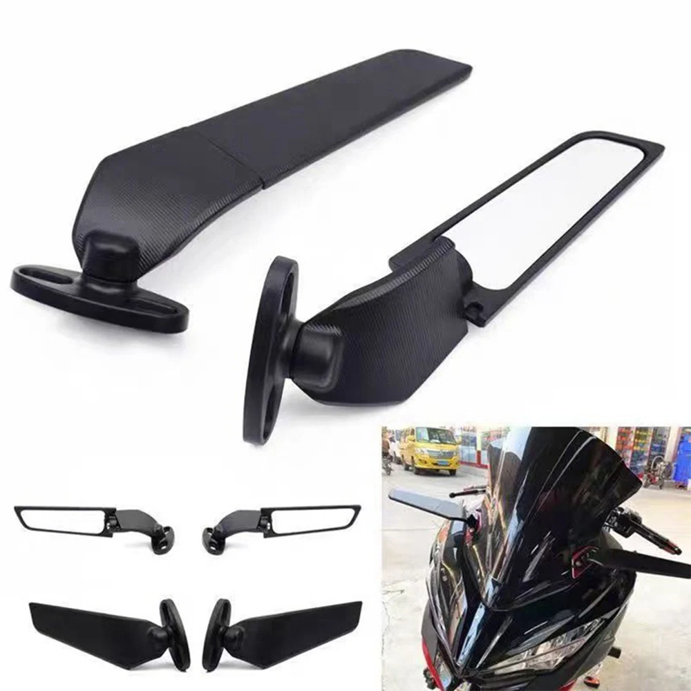 야마하 YZF R1 R6 R3 스즈키 GSXR 가와사키 닌자 혼다 CBR BMW S1000RR용 범용 조절식 윈드 윙 오토바이 사이드 미러