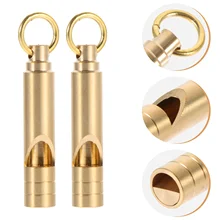 

2Pcs Whistle Brass Whistle Practical Warning Whistle Retro Brass Whistle