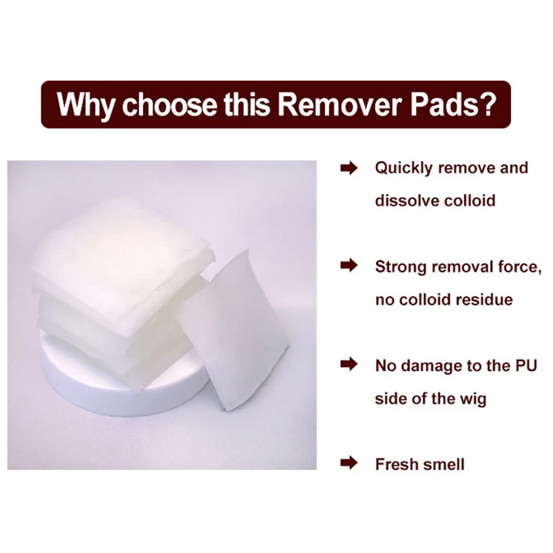 Wig Glue Remover Wipes 30Pcs 40Pcs 60pcs for Tape In Hair Extension Adhesive Cleaner Pads for Removal Hair System Tape And Gl