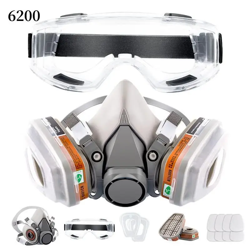 6200 Gas Mask Gas-Proof Half Face Mask Series Combination Matched with 6001/2091/5n11 Filters Chemical Organic Protection gas mask gas respirator half face respirator mask gas mask filter