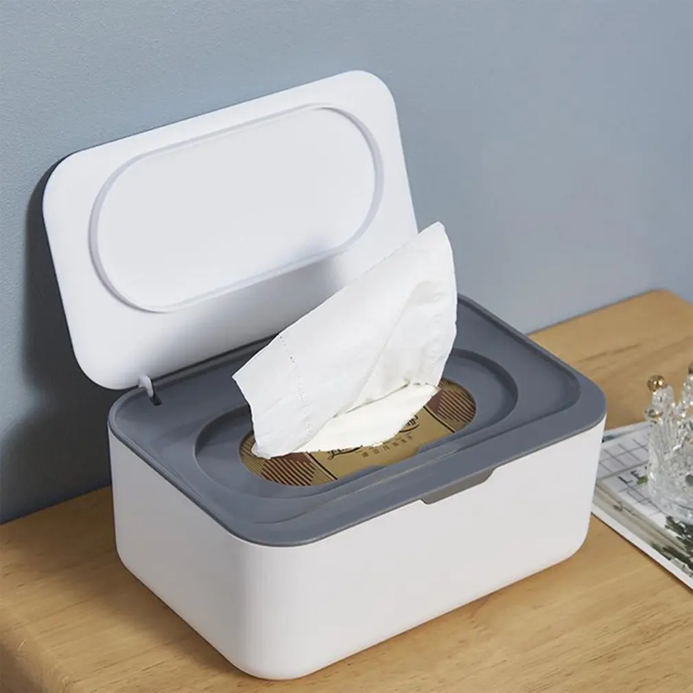 Desktop Tissue Box Dustproof Wet Wipes Storage Box With Lid