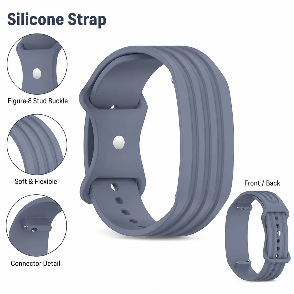 Silicone Strap: Soft, Waterproof, Lightweight, and Breathable Sport Wristband