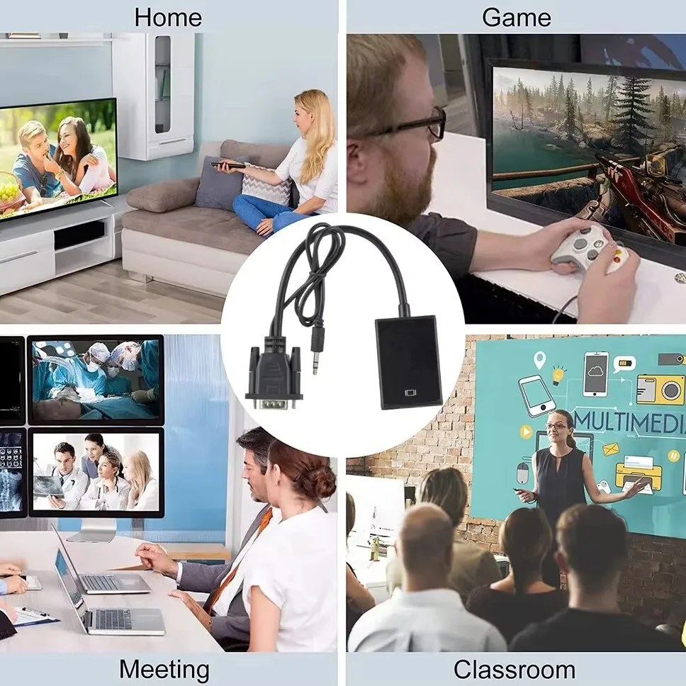 Hannord VGA-HDMI ȣȯ ȯ  - ̺ ( 1080P VGA  ) PC Ʈ HDTV 