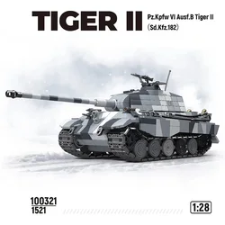 Snow - Covered Tiger Heavy Tank Building Blocks - Tracked Armored Vehicle Toy (No original box)