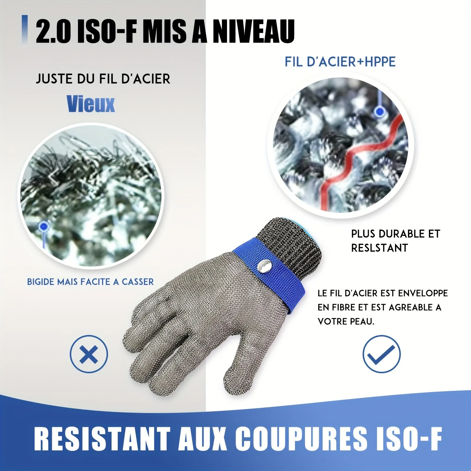 Anti-cut Gloves Cut Resistant Stainless Steel Wire Metal Mesh Butcher Protect Anti cut gloves cut resistant gloves protective gloves