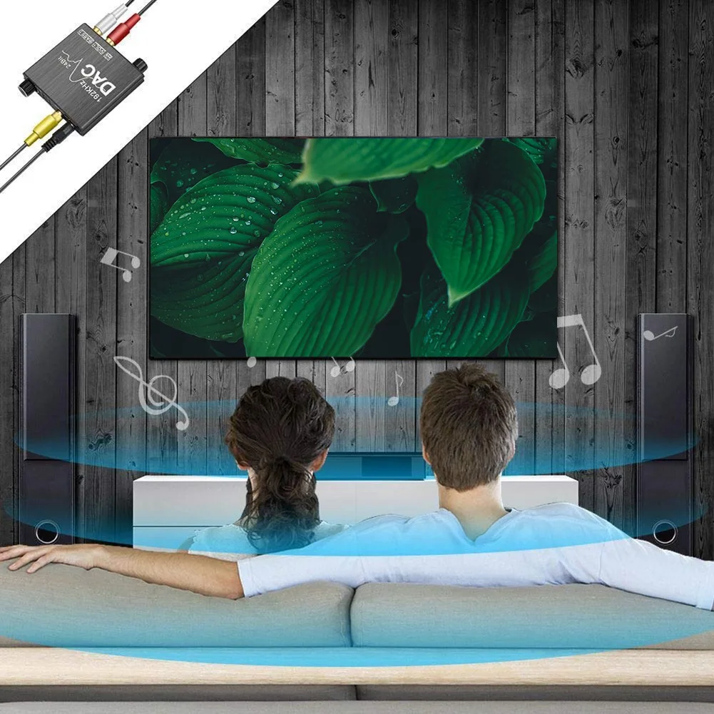 192KHz Digital to Analog Audio Converter with Bass and Volume Adjustment,Digital SPDIF/Optical/Coaxial to Analog Stereo
