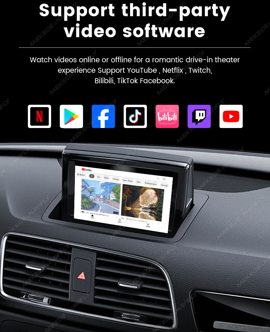 MEKEDE Neue HDMI-IN Carplay Decode TV Box für Audi A1 A4 A5 Q5 Q3 2008-2018 Kabelloses CarPlay Android Auto mit Unterstützung für YouTube und Netflix – Detail 13