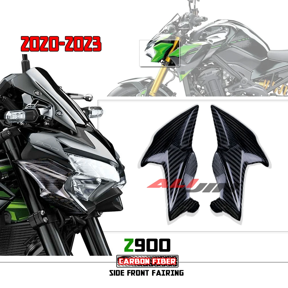 

Fit Kawasaki Z900 2020-2023 2021 2022 Z900SE Real Dry Carbon Fiber Motorcycle Front Side Headlight Headlamp Fairing Panel Covers