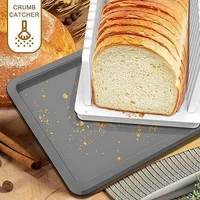 1PC Bread Slicer Foldable Baking Toast Slicer With Crumb Tray Bread Slicer Cutter Mold Maker Slicing Loaf Kitchen Tools 5