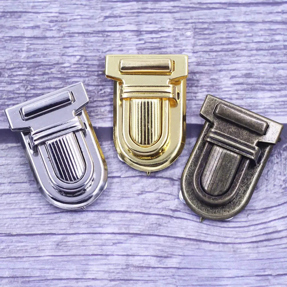 50Sets Press Clasp Lock Push Closure Spring Bronze Tone For Leather Luggage Hardware Bag Handbag Purse Briefcase 34x25mm